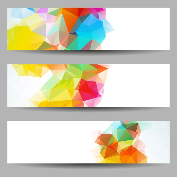 Set of banners with abstract triangles — Stock Vector
