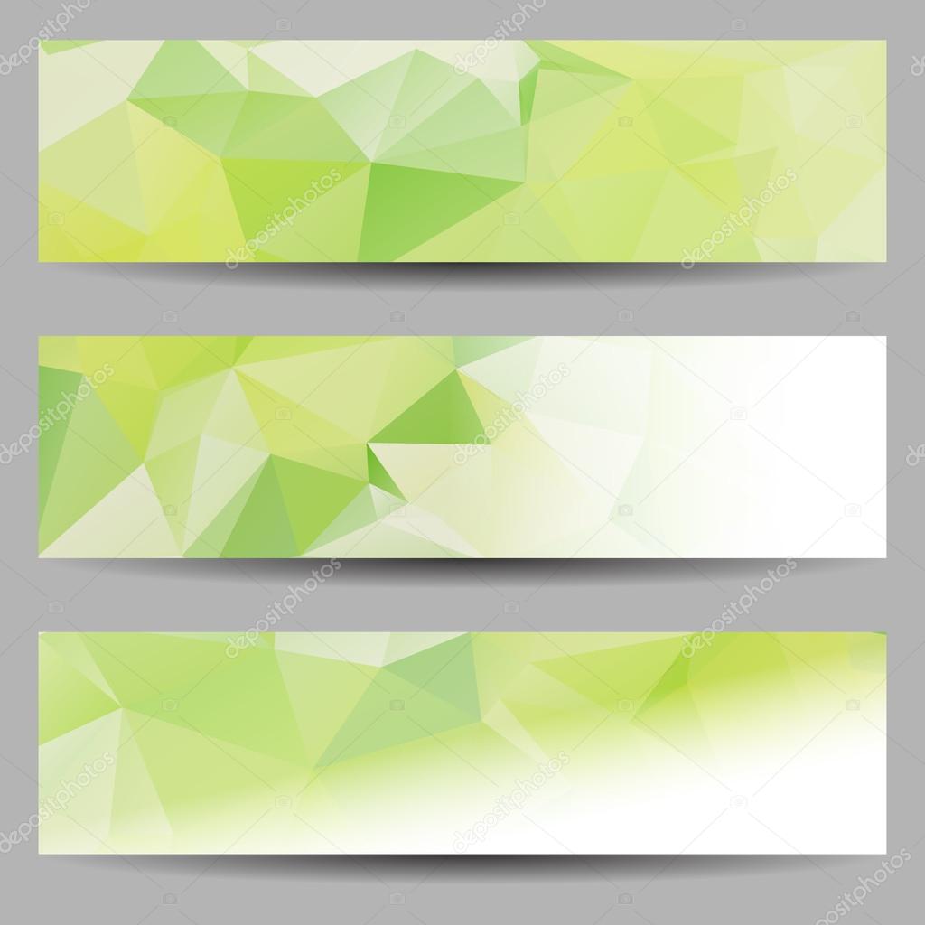 Set of banners with abstract triangles