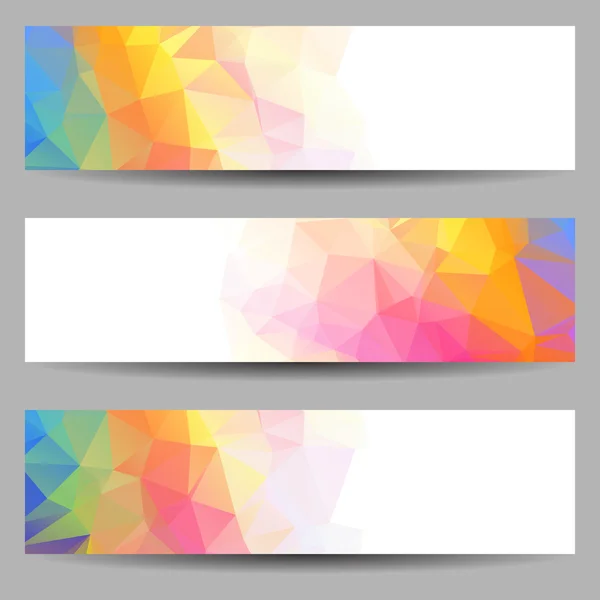 Conjunto de banners com triângulos abstratos — Vetor de Stock