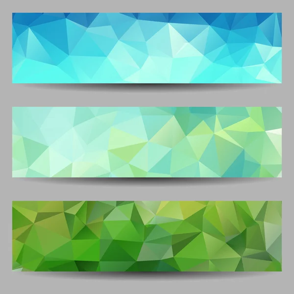 Ensemble de bannières avec triangles abstraits — Image vectorielle