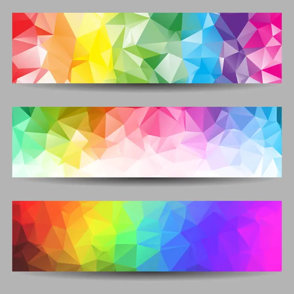 Set van banners met abstracte driehoeken — Stockvector