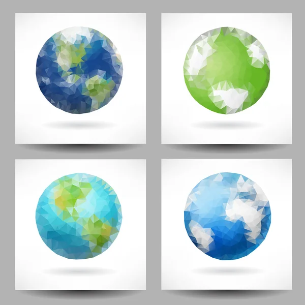 Backgrounds with triangular planet Earth — Stock Vector