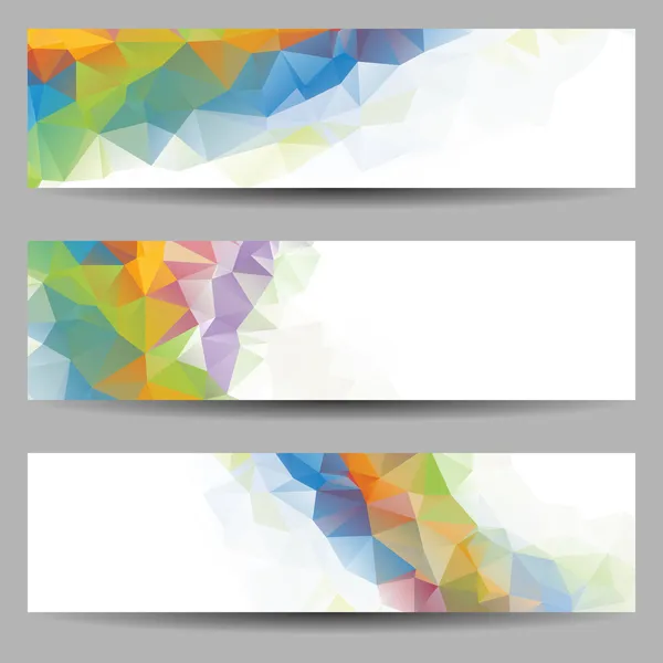 Set van banners met abstracte driehoeken — Stockvector