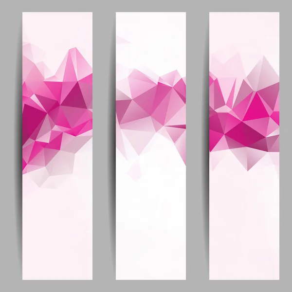 Conjunto de banners con triángulos abstractos — Vector de stock