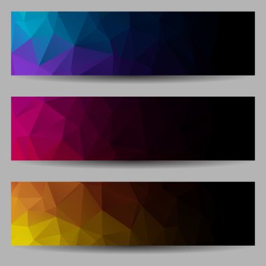 Set afiş soyut üçgen ile