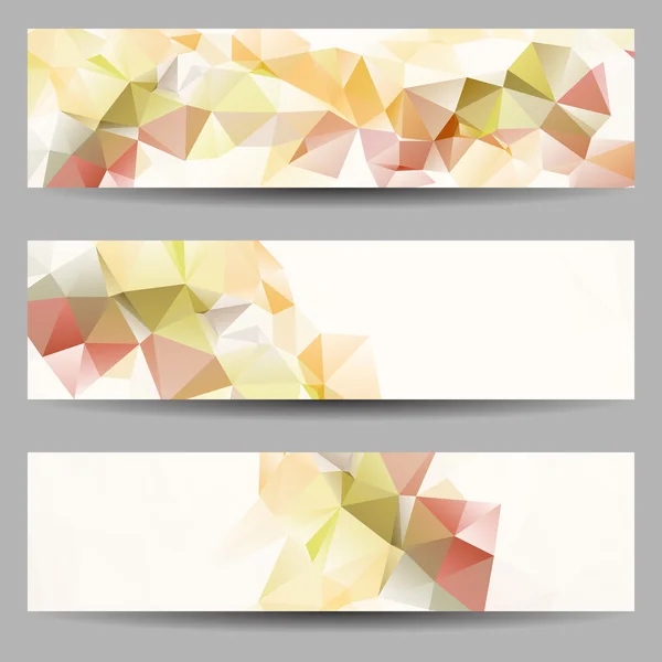 Набор баннеров с абстрактными треугольниками — стоковый вектор