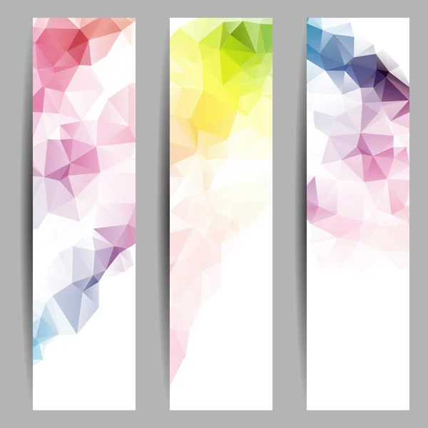 Conjunto de banners com triângulos abstratos —  Vetores de Stock