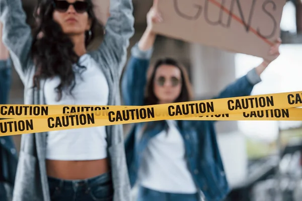 Don Surrender Group Feminist Women Have Protest Rights Outdoors — Stock Photo, Image