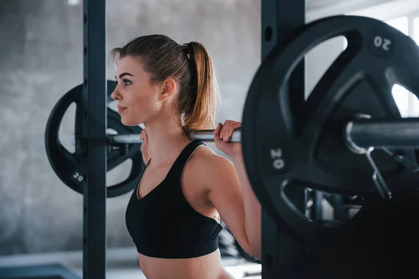 Perfección Tiene Límites Foto Hermosa Mujer Rubia Gimnasio Fin Semana — Foto de Stock