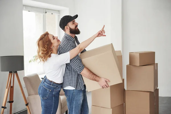 Quiero Ese Lugar Una Pareja Feliz Nueva Casa Concepción Movimiento — Foto de Stock