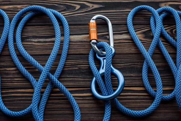 Withstand Your Weight Isolated Photo Climbing Equipment Parts Carabiners Lying — Stock Photo, Image