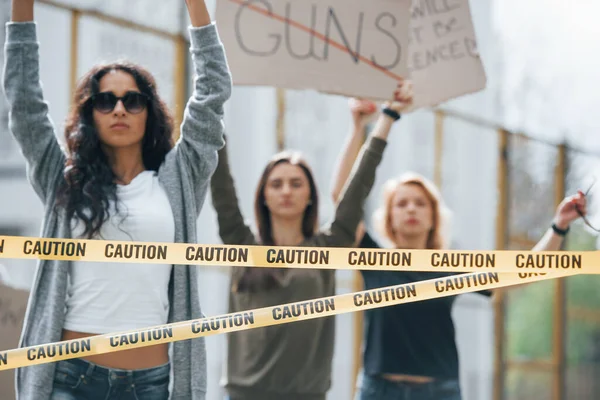 Construir Futuro Grupo Mulheres Feministas Têm Protesto Por Seus Direitos — Fotografia de Stock