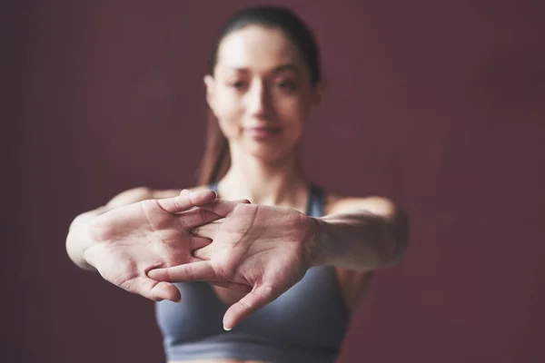 Don Forget Warm Ups Girl Good Fitness Body Type Have — Stock Photo, Image