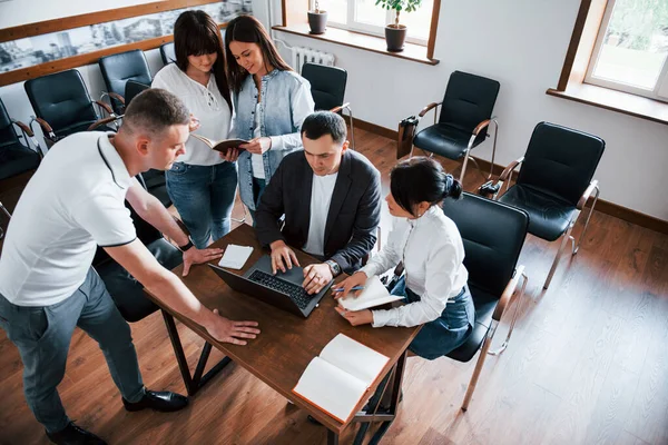 Aerial View Business People Manager Working New Project Classroom — Stock Photo, Image