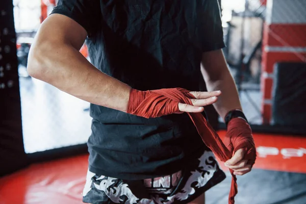 Preparation Training Close Shot Young Boxer — Stock Photo, Image