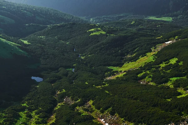 空中风景 宏伟的喀尔巴阡山 美丽的风景 — 图库照片
