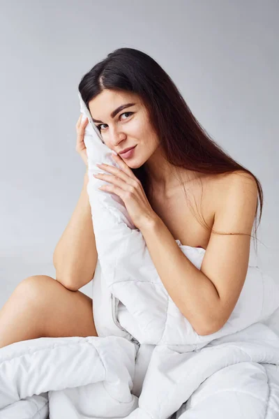 Woman Underwear Studio White Background — Stock Photo, Image