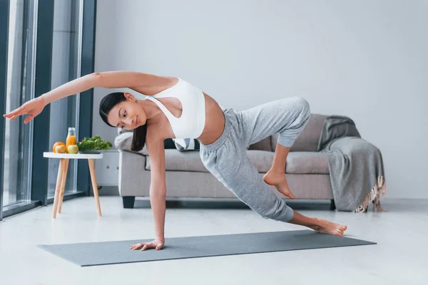 Concepção Dieta Jovem Com Forma Corpo Magro Sportswear Ter Dia — Fotografia de Stock