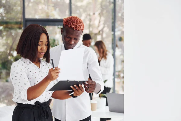 Group African American Business People Working Office Together — Stock Photo, Image