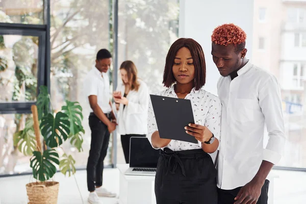 Group African American Business People Working Office Together — Stock Photo, Image