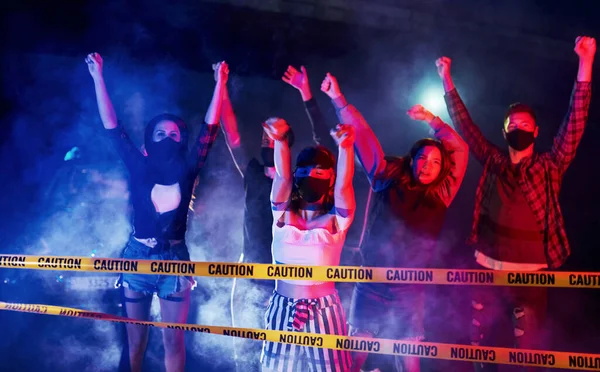 Syan Gecesi Birlikte Duran Bir Grup Protestocu Genç Nsan Hakları — Stok fotoğraf