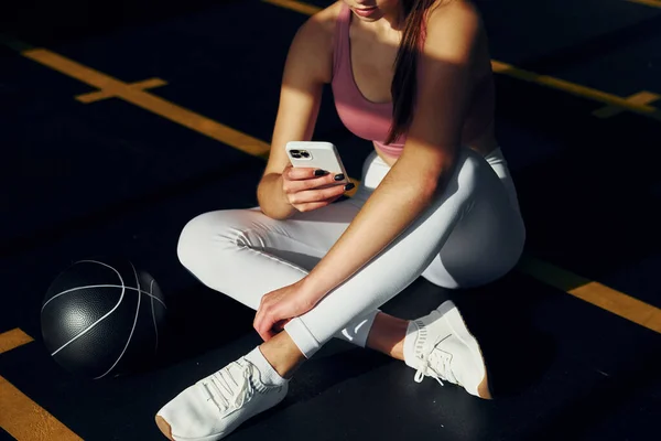 Weekend Activities Beautiful Young Woman Slim Body Type Gym — Stock Photo, Image