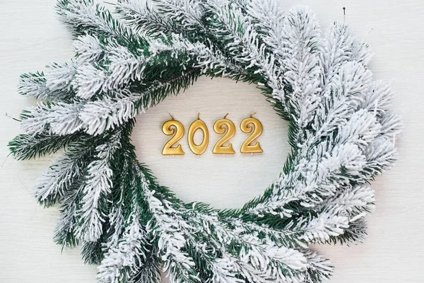 Feliz Año 2020 Vista Superior Textura Festiva Navidad Con Decoraciones — Foto de Stock