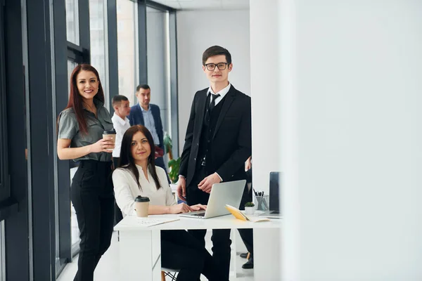 Group People Official Formal Clothes Indoors Office — Stock Photo, Image