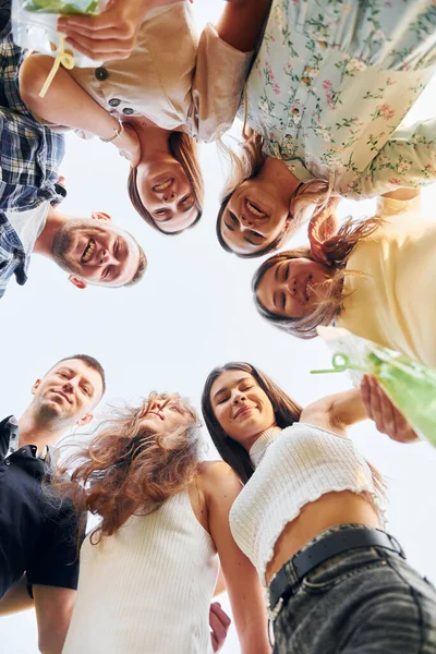 View Young Positive People Looking — Stock Photo, Image