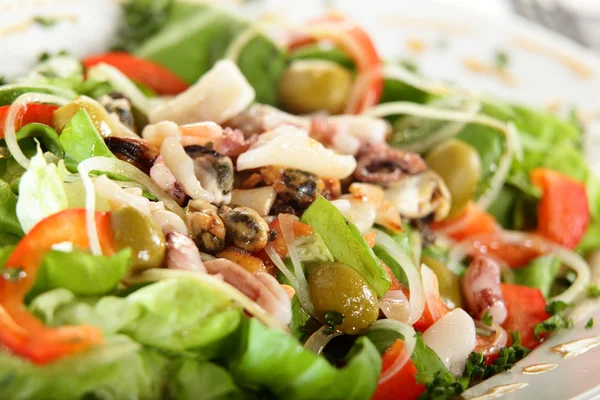 Fresh salad with tasty garnish — Stock Photo, Image