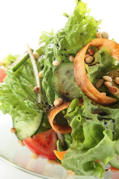 Cold salad with tomato and cucumber — Stock Photo, Image