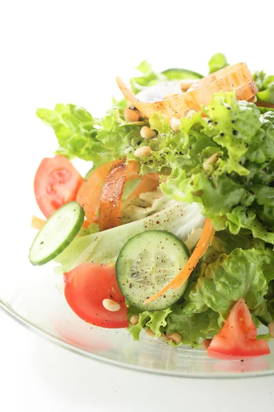 Cold salad with tomato and cucumber — Stock Photo, Image