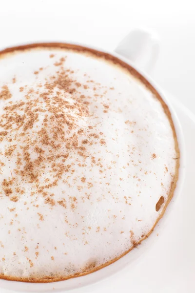 White cup of hot coffee — Stock Photo, Image