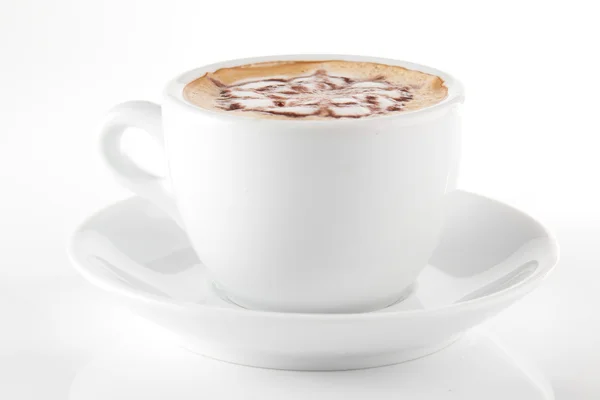 White cup of hot coffee — Stock Photo, Image