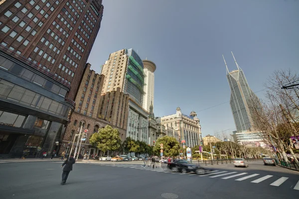 Vista para a rua da cidade de shanghai — Fotografia de Stock