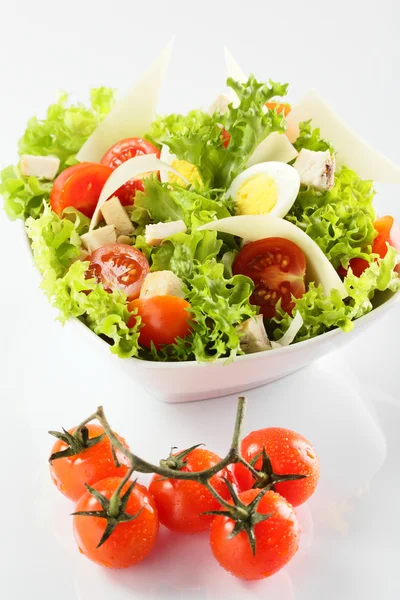 Salade fraîche d'été sur fond blanc — Photo
