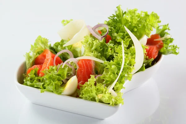 Fresh summer salad on white background — Stock Photo, Image