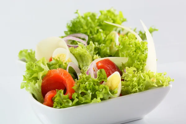 Fresh summer salad on white background — Stock Photo, Image