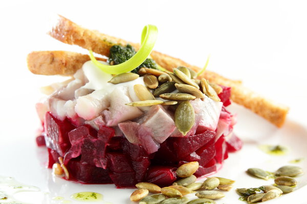 fresh salad on white background