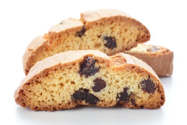 beyaz zemin üzerine lezzetli cantucci