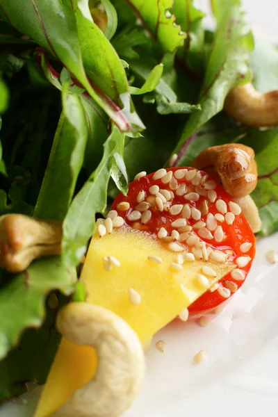 Velsmagende salat med grøntsager - Stock-foto