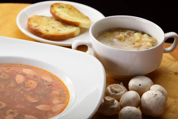 Tasty and fresh european soup — Stock Photo, Image