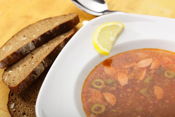 Tasty and fresh european soup — Stock Photo, Image