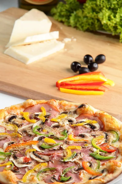 Hot and tasty italian pizza — Stock Photo, Image