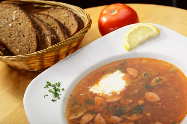 Avrupa çorba lezzetli ve taze — Stok fotoğraf