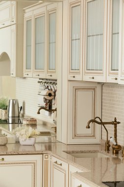 temiz beyaz Avrupa mutfağı