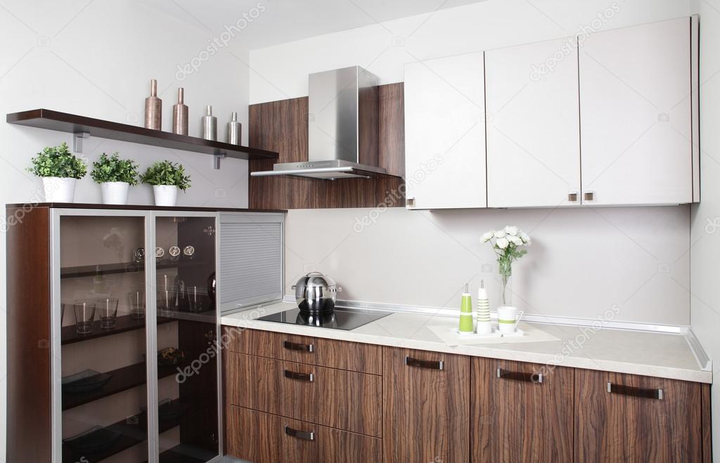 modern kitchen with stylish furniture
