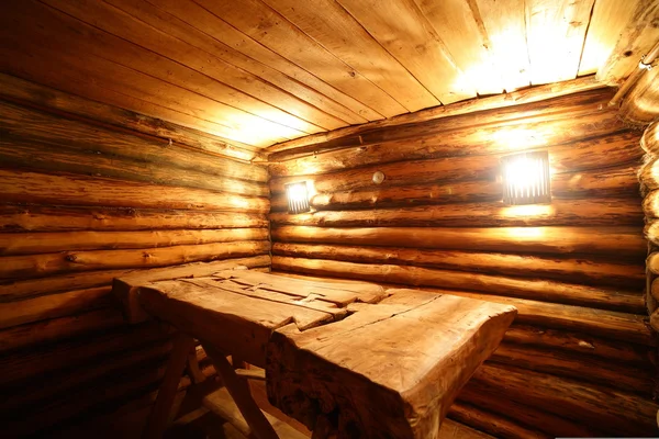Interior of russian wooden sauna — Stock Image Interior of russian wooden sauna Royalty Free Stock Images