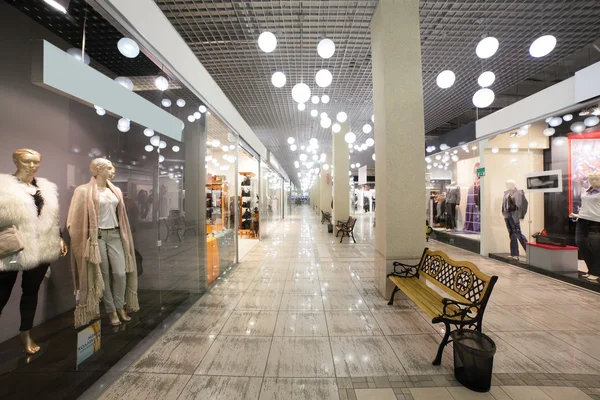 European mall interior with shops — Stock Photo, Image