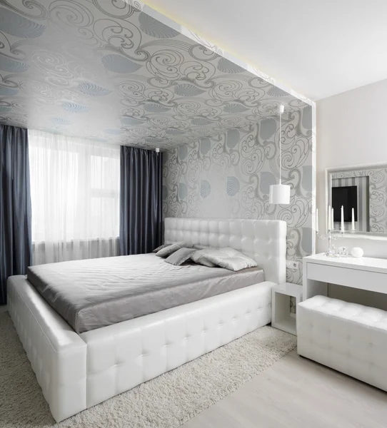 Nice interior of european bedroom — Stock Photo, Image